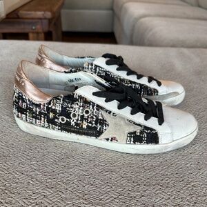Golden Goose Super-Star LTD Tweed Sneakers Size 9 Limited Edition 656/869